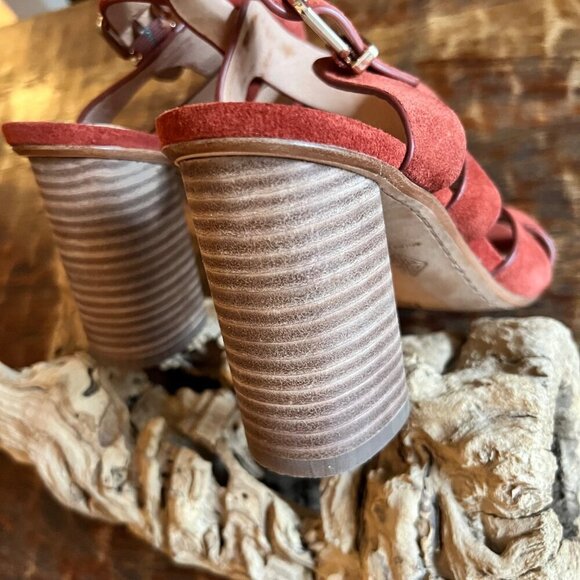 Antonio Melani Suede Strappy Block Heel Sandals Size 8.5M - Picture 5 of 9